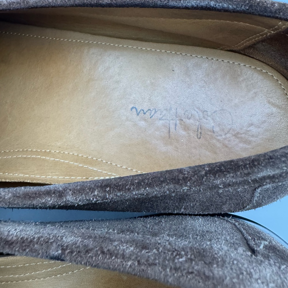 Cole Hann Mens Brown Suede Leather Driver Shoes Size 12M Nike Air Comfort EUC - Picture 8 of 16